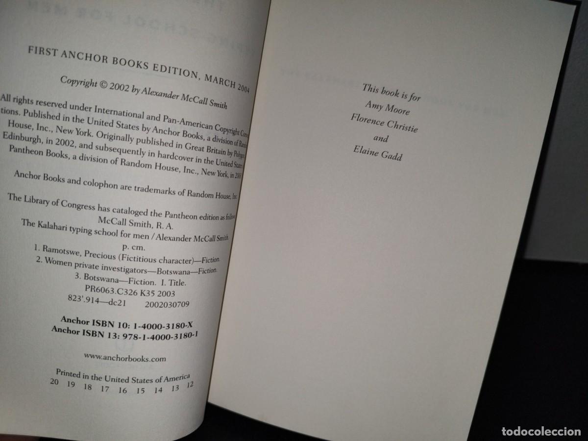 Libros de segunda mano: 44- THE KALAHARI TYPING SCHOOL FOR MEN - ALEXANDER MCCALL SMITH - Foto 4