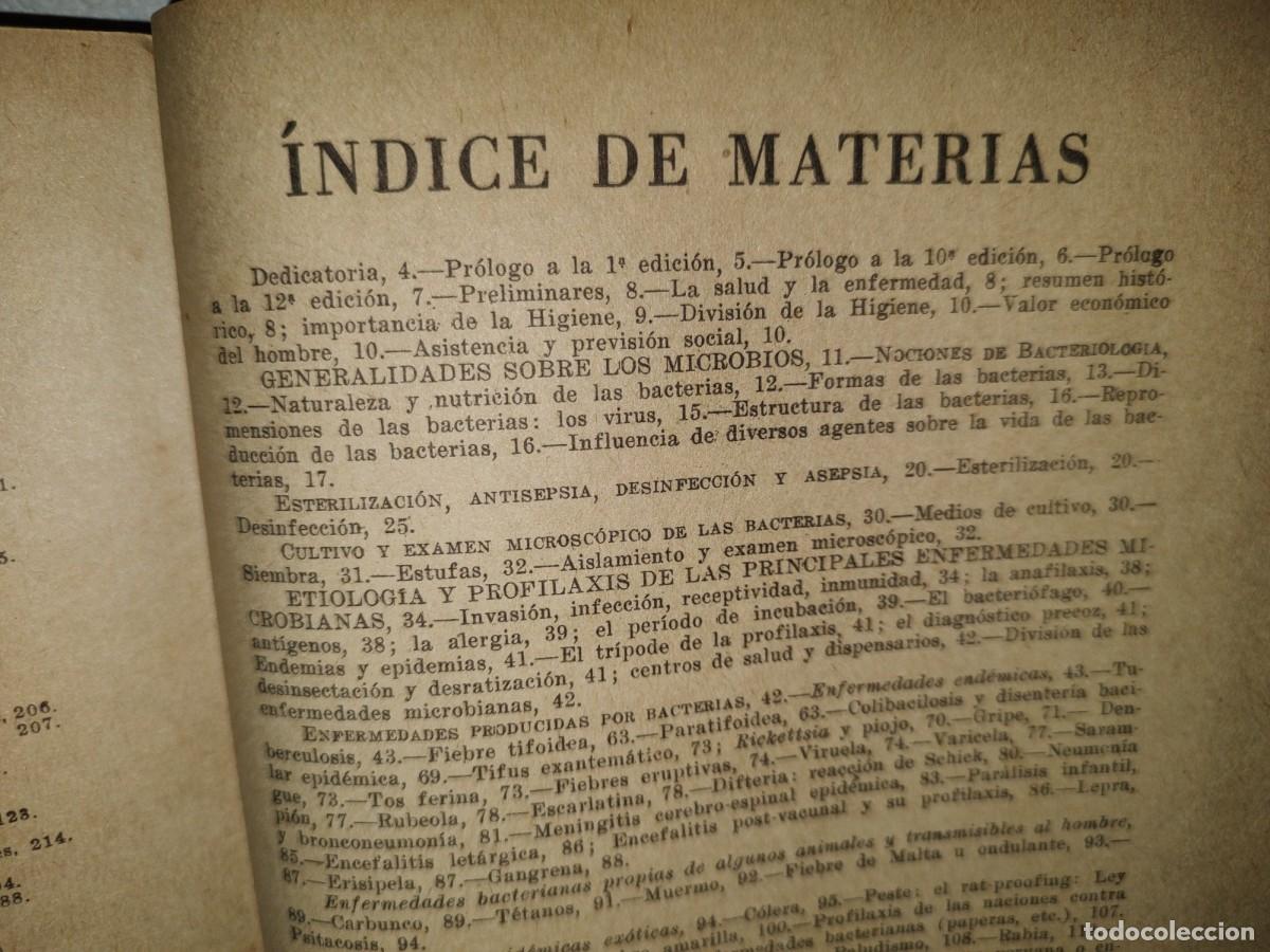 Libros de segunda mano: 44- ELEMENTOS DE HIGIENE - ORESTES CENDRERO - 1946 - Foto 6