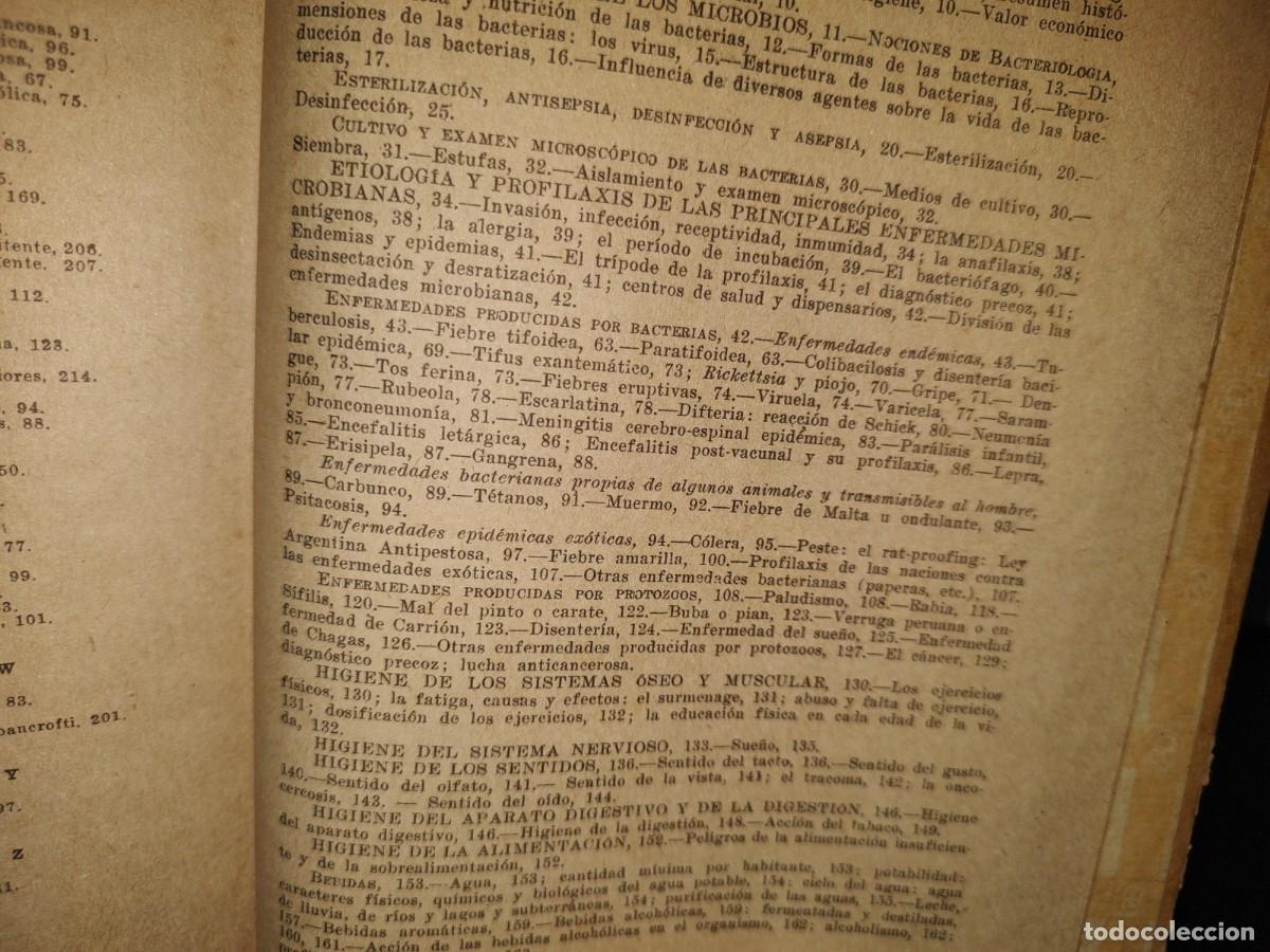 Libros de segunda mano: 44- ELEMENTOS DE HIGIENE - ORESTES CENDRERO - 1946 - Foto 7