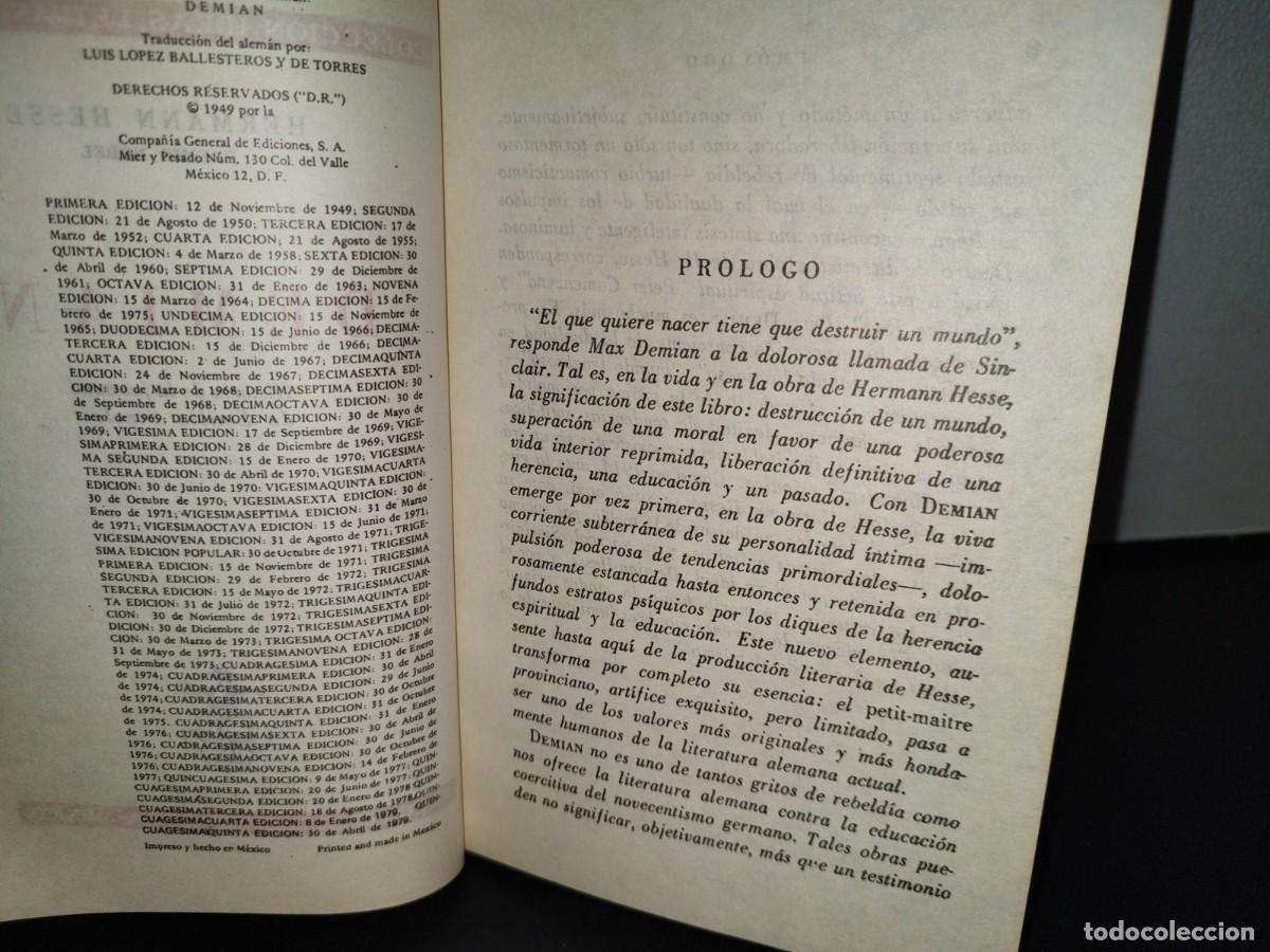 Libros de segunda mano: 44- DEMIAN - HERMANN HESSE - 1979 - Foto 3