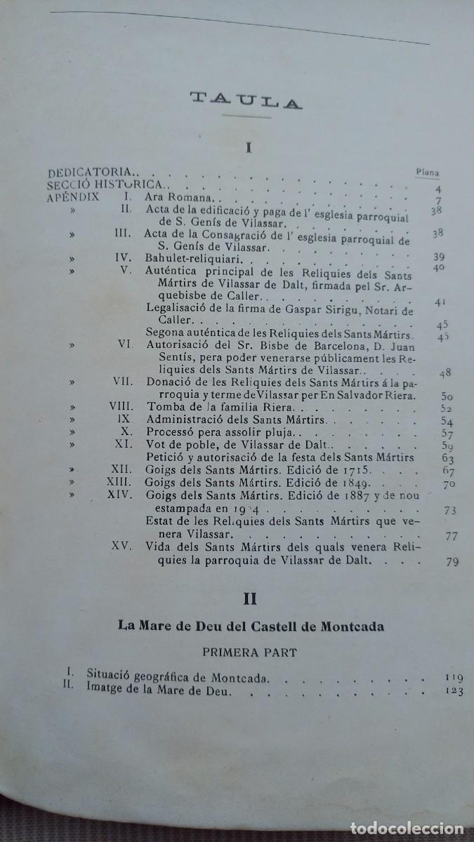 Libros de segunda mano: Notes hist&ograve;riques J. Mas - Vilassar de Dalt, Montcada - A&ntilde;o 1910 - Foto 5