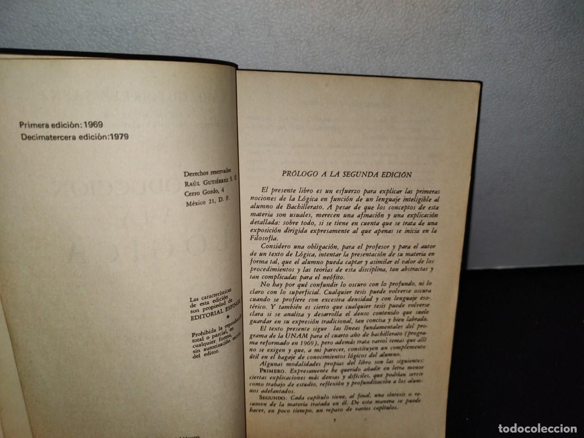 Libros de segunda mano: 45- INTRODUCCI&Oacute;N A LA L&Oacute;GICA - RA&Uacute;L GUTI&Eacute;RREZ SAENZ - Foto 4