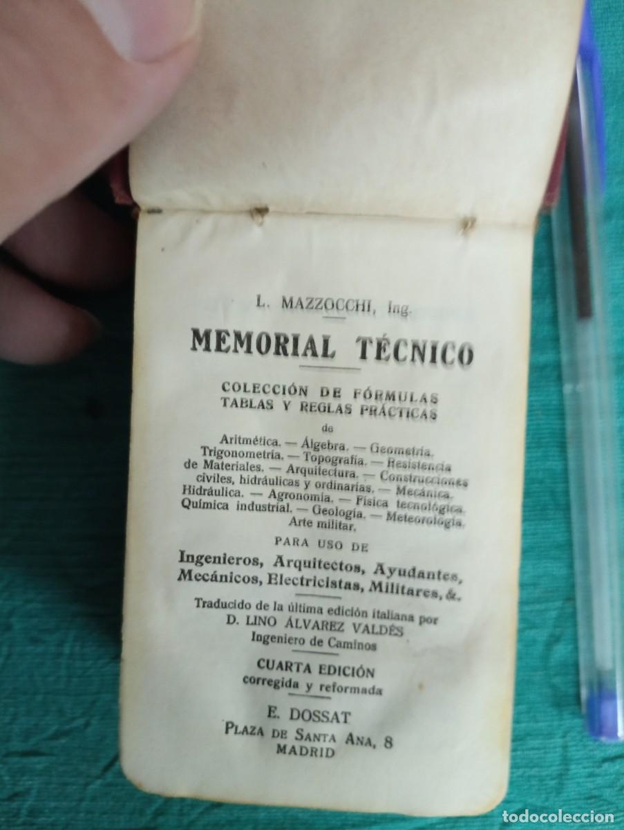 Libros de segunda mano: Librito miniatura Memorial T&eacute;cnico. L. Mazzocchi. E. Dossat - MADRID. - Foto 3