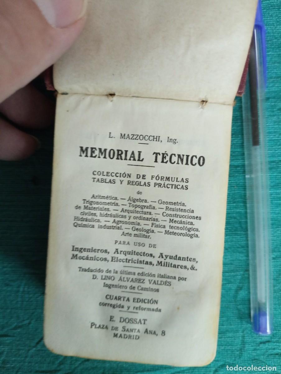 Libros de segunda mano: Librito miniatura Memorial T&eacute;cnico. L. Mazzocchi. E. Dossat - MADRID. - Foto 4