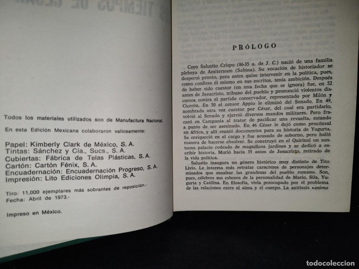 Libros de segunda mano: 45- LOS TIEMPOS DE C&Eacute;SAR - JULIO C&Eacute;SAR SALUSTIO - Foto 4