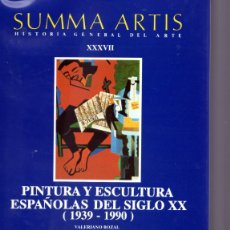 Libros de segunda mano: SUMMA ARTIS - HISTORIA GENERAL DEL ARTE XXXVII - PINTURA Y ESCULTURA ESPAÑOLAS DEL SIGLO XX (1939-19. Lote 376390589