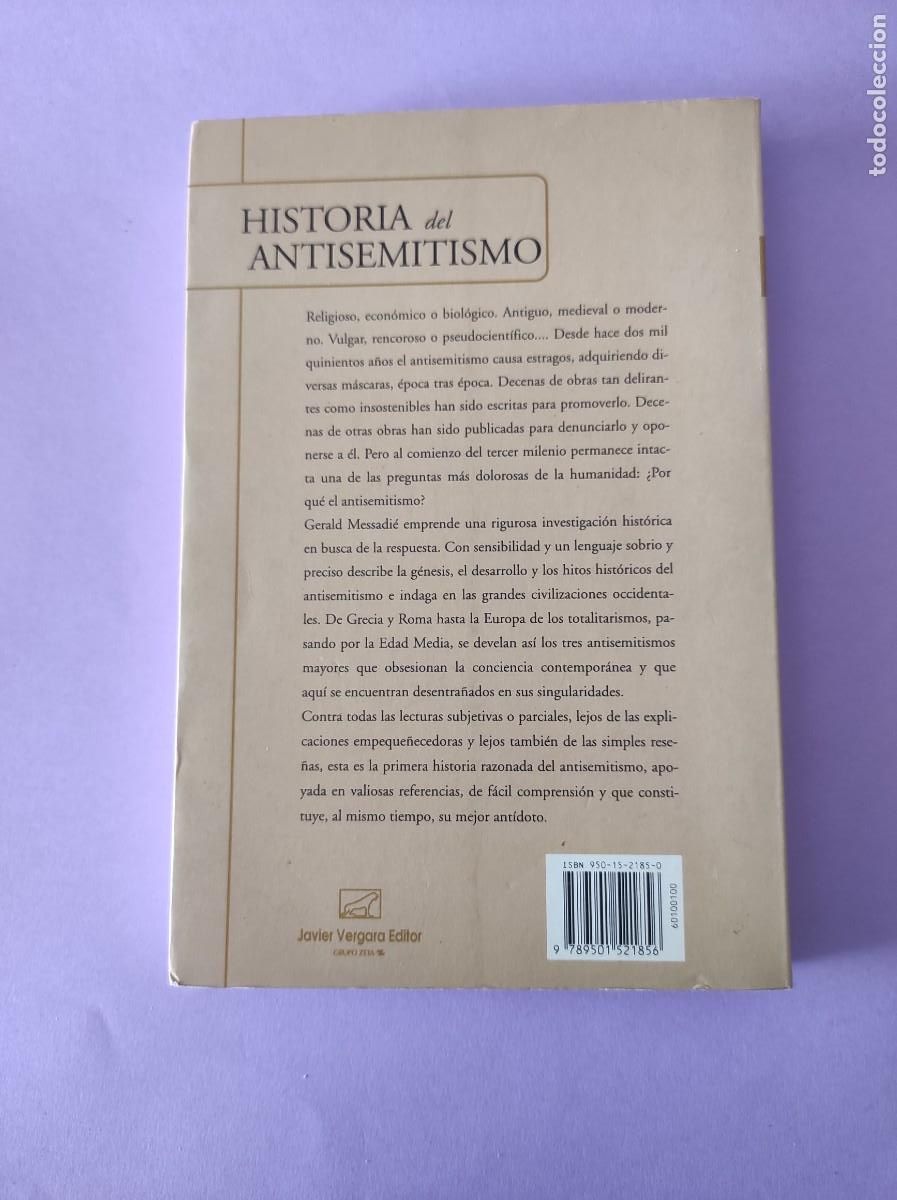 Libros de segunda mano: HISTORIA DEL ANTISEMITISMO - Gerald Messadi&eacute; - Foto 3