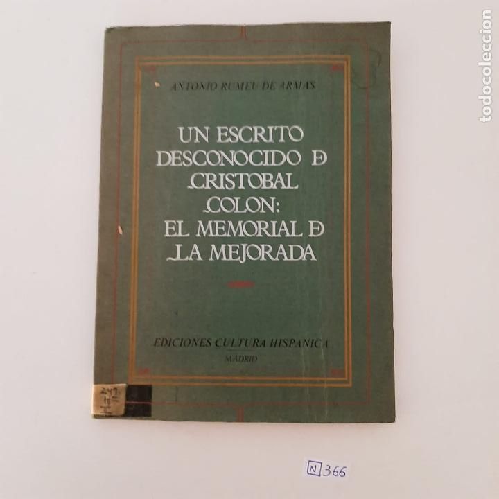 Libros de segunda mano: Un escrito desconocido de Cristobal Colon - Foto 1