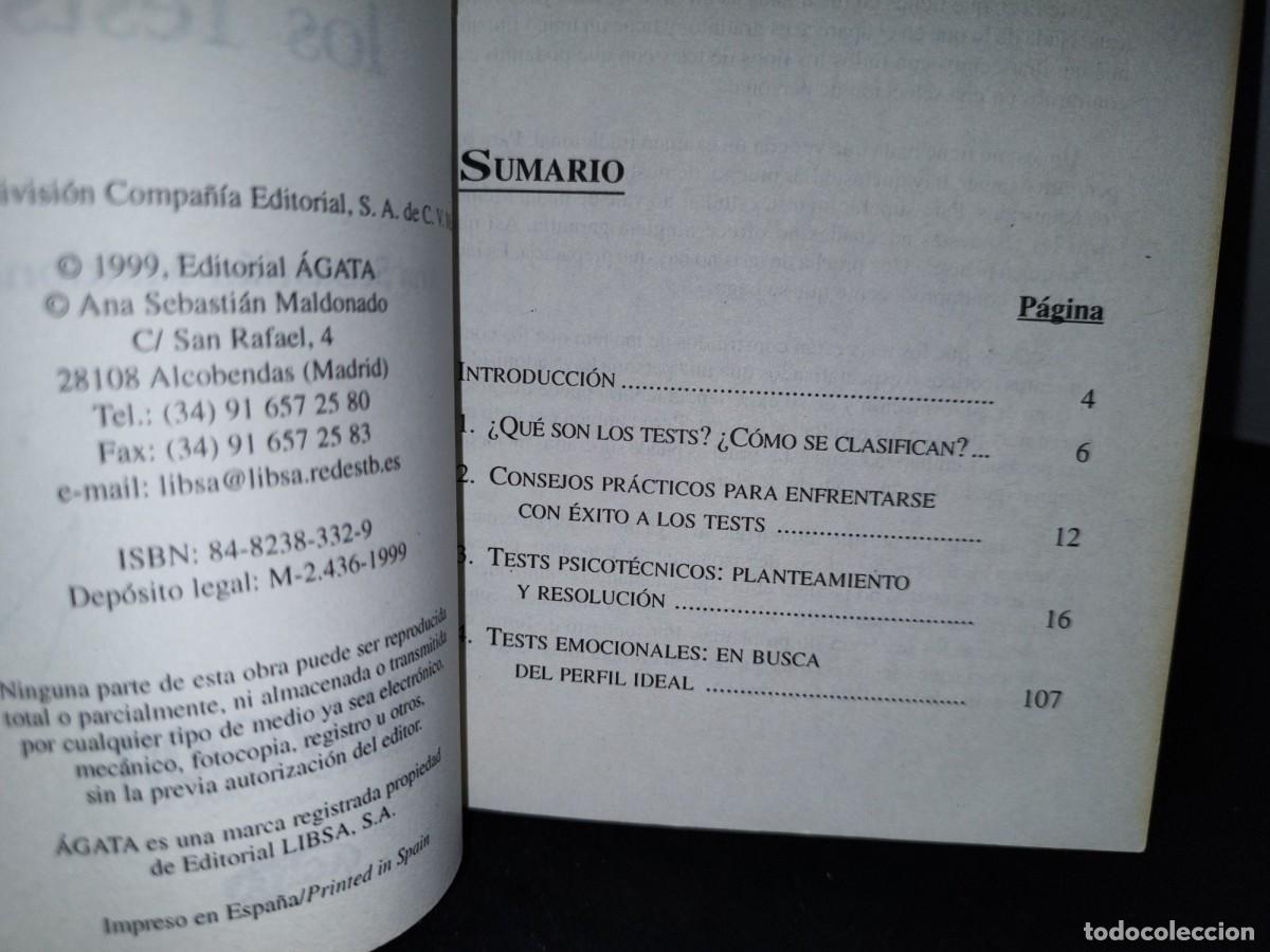 Libros de segunda mano: 46- C&Oacute;MO AFRONTAR LOS TESTS - ANA SEBASTI&Aacute;N MALDONADO - Foto 5
