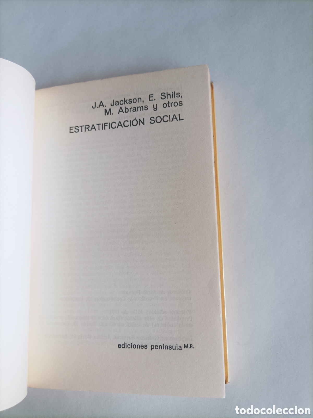 Libros de segunda mano: Estratificaci&oacute;n social / Jackson, J. A., E. Shild, M. Abrams y Otros. - Foto 2