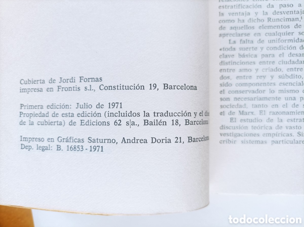 Libros de segunda mano: Estratificaci&oacute;n social / Jackson, J. A., E. Shild, M. Abrams y Otros. - Foto 3