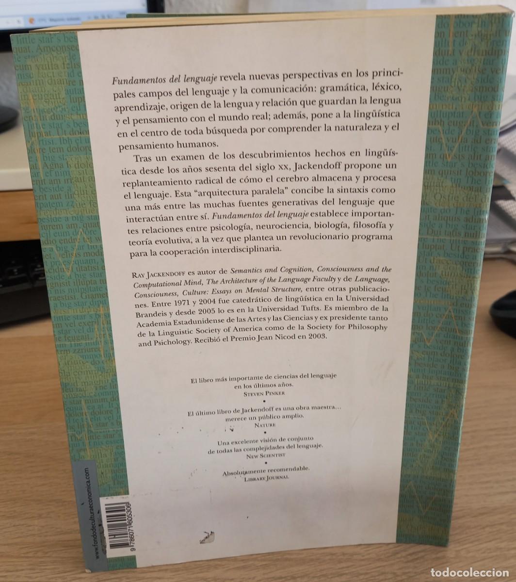 Libros de segunda mano: FUNDAMENTOS DEL LENGUAJE MENTE, SIGNIFICADO, GRAM&Aacute;TICA Y EVOLUCI&Oacute;N - JACKENDOFF, RAY - Foto 2