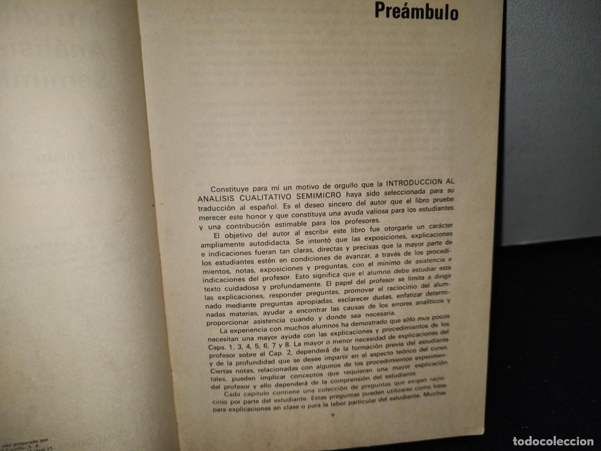 Libros de segunda mano: 48- INTRODUCCI&Oacute;N AL AN&Aacute;LISIS CUALITATIVO SEMIMICRO - C. H. SORUM - Foto 5