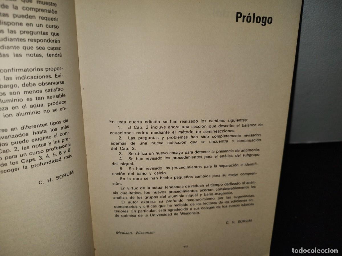 Libros de segunda mano: 48- INTRODUCCI&Oacute;N AL AN&Aacute;LISIS CUALITATIVO SEMIMICRO - C. H. SORUM - Foto 6