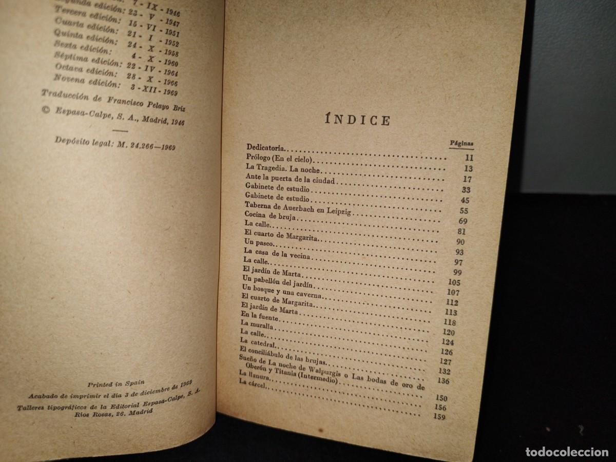 Libros de segunda mano: 48- GOETHE - FAUSTO - COLECCI&Oacute;N AUSTRAL. 1969 - Foto 4
