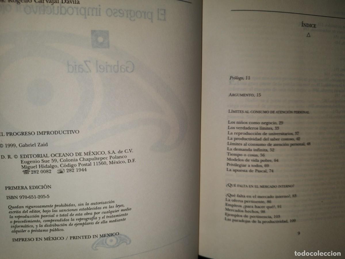 Libros de segunda mano: 48- EL PROGRESO IMPRODUCTIVO - GABRIEL ZAID - 1999 - Foto 4