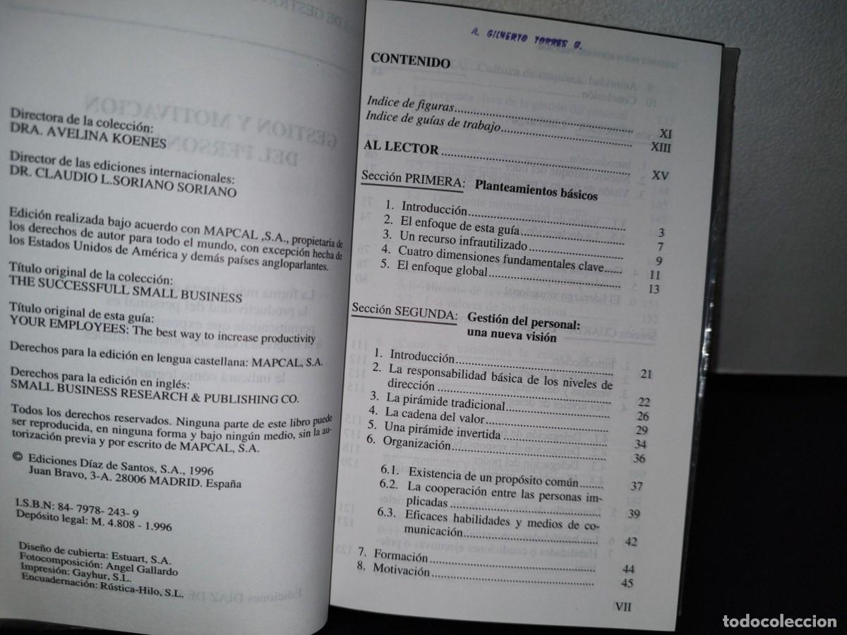 Libros de segunda mano: 48- GESTI&Oacute;N Y MOTIVACI&Oacute;N DEL PERSONAL - D&Iacute;AZ DE SANTOS - Foto 4