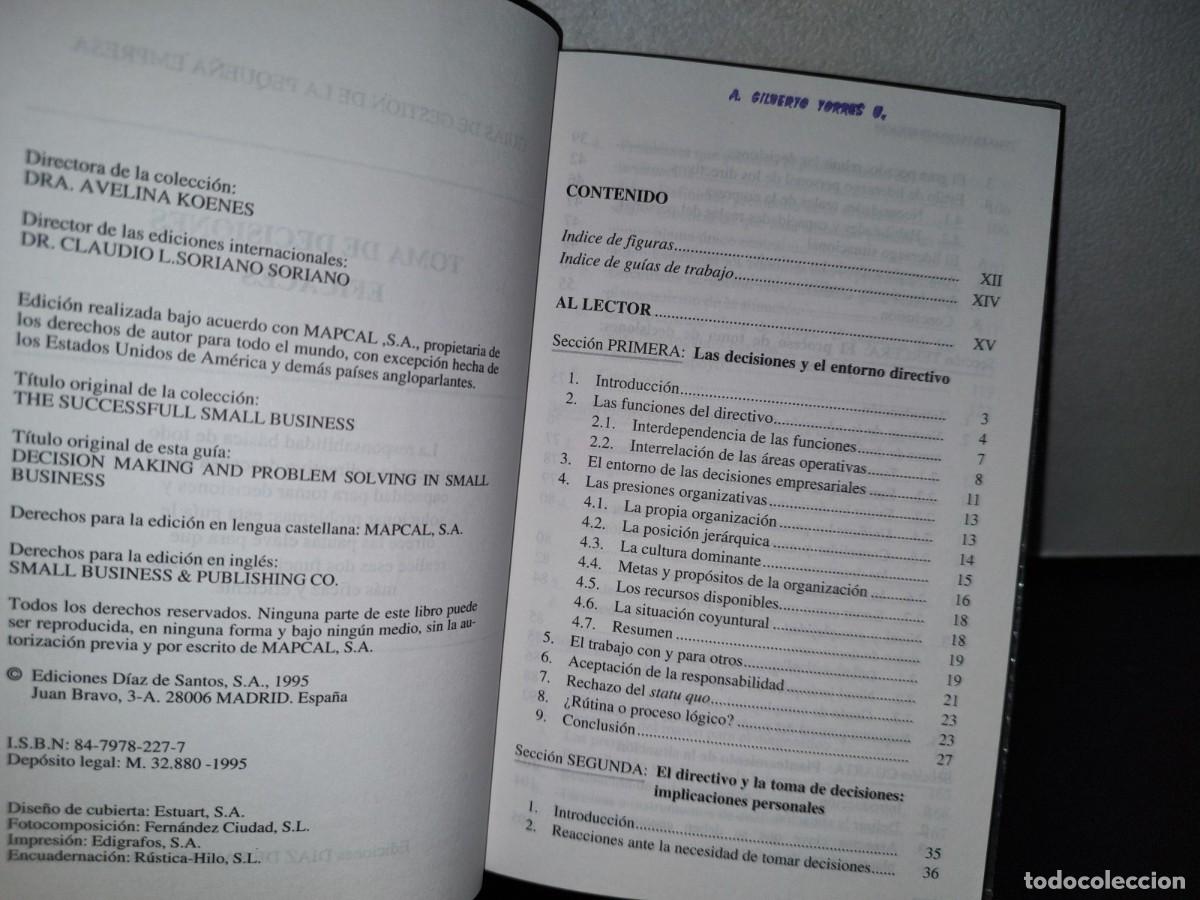 Libros de segunda mano: 48- TOMA DE DECISIONES EFICACES - D&Iacute;AZ DE SANTOS - Foto 4