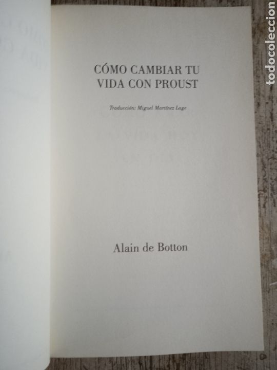 Libros de segunda mano: C&oacute;mo cambiar tu vida con Proust. Alain de Botton. - Foto 3