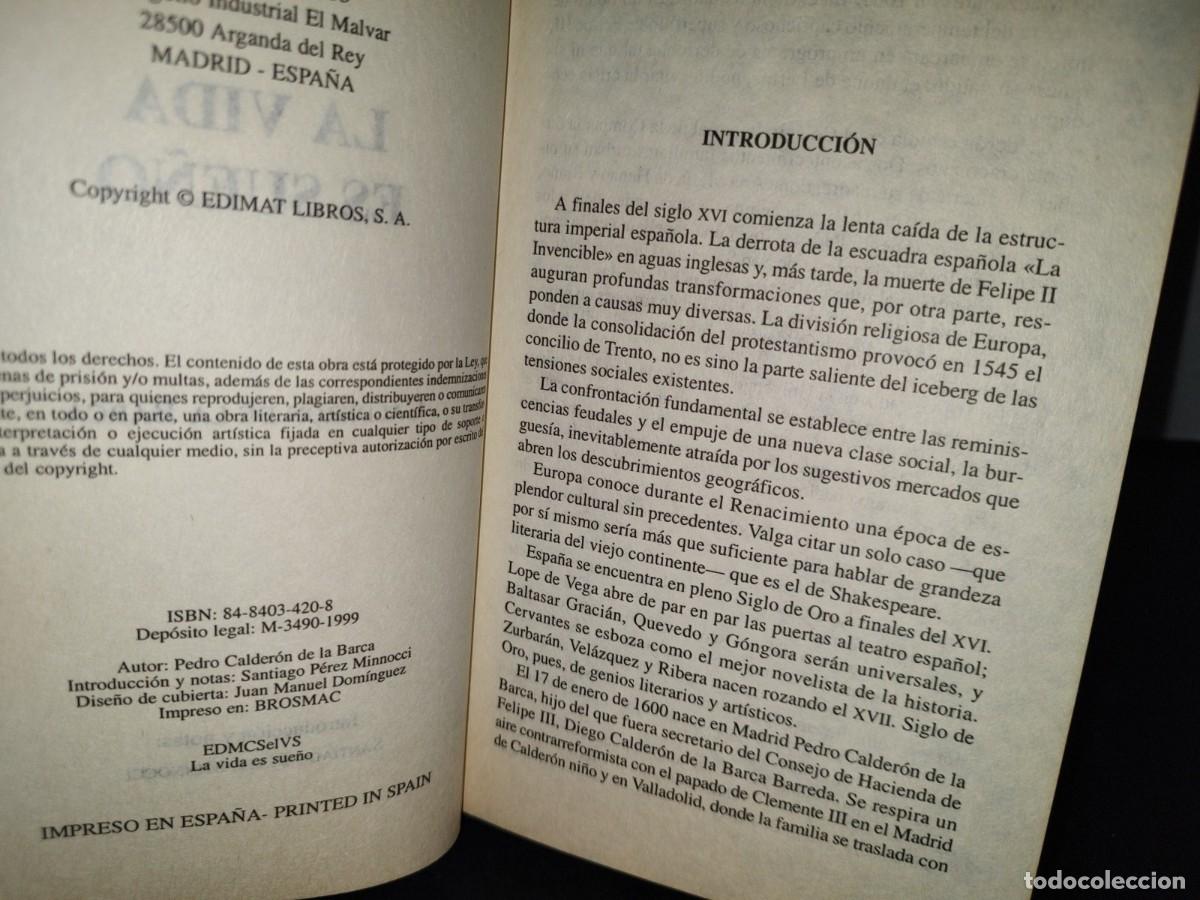 Libros de segunda mano: 48- LA VIDA ES SUE&Ntilde;O - CALDER&Oacute;N DE LA BARCA - Foto 5
