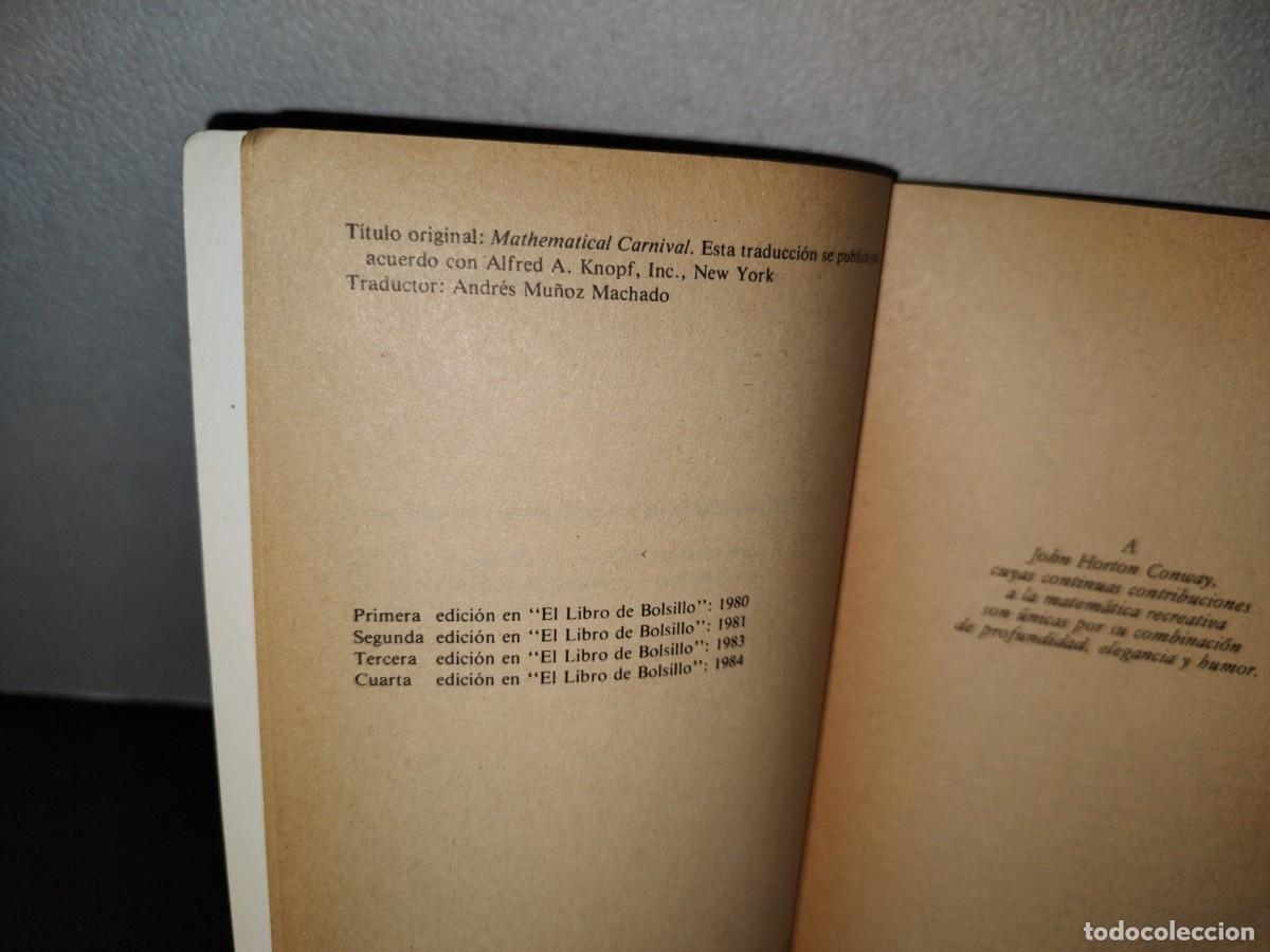Libros de segunda mano: 49- CARNAVAL MATEM&Aacute;TICO - MARTIN GARDNER - Foto 4