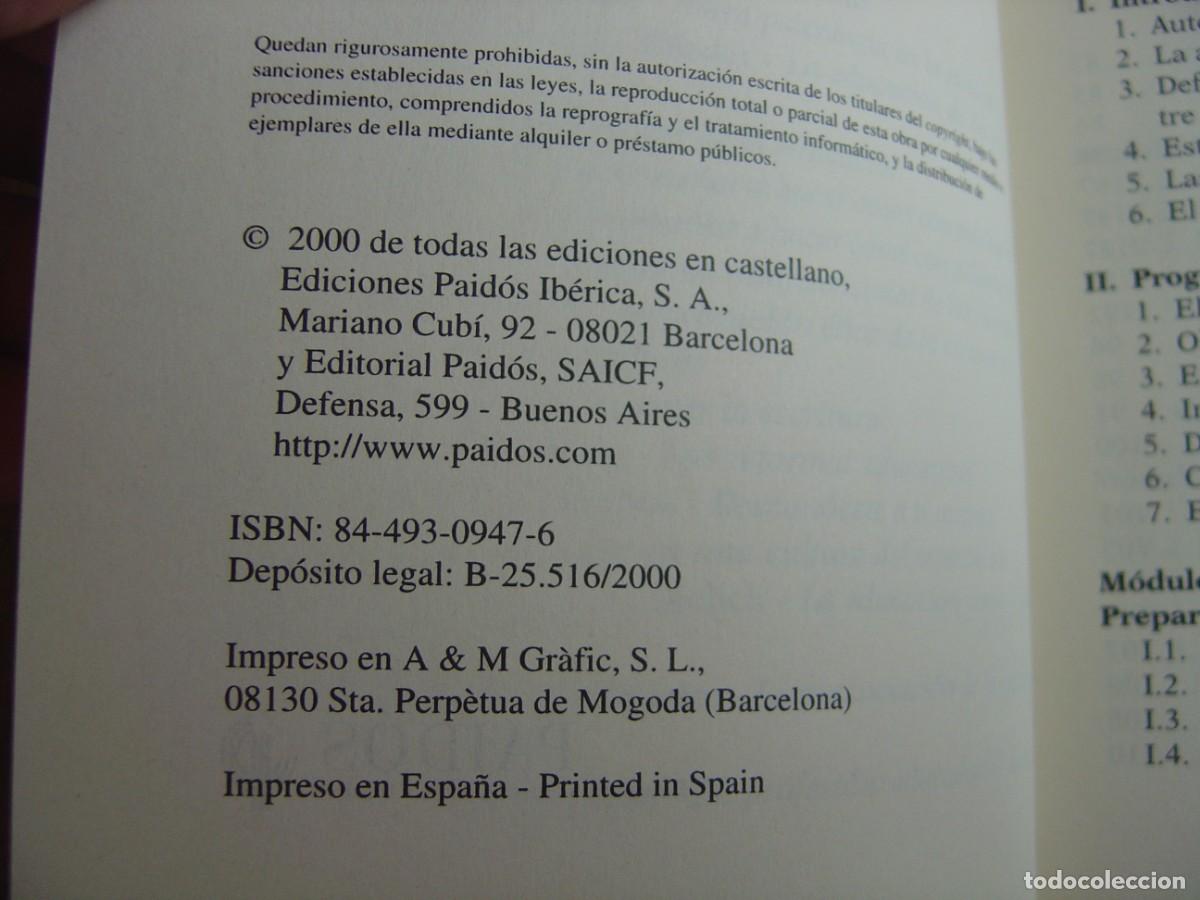 Libros de segunda mano: LA POTENCIACI&Oacute;N DE LA AUTOESTIMA EN LA ESCUELA. PAID&Oacute;S. 2000 - Foto 3