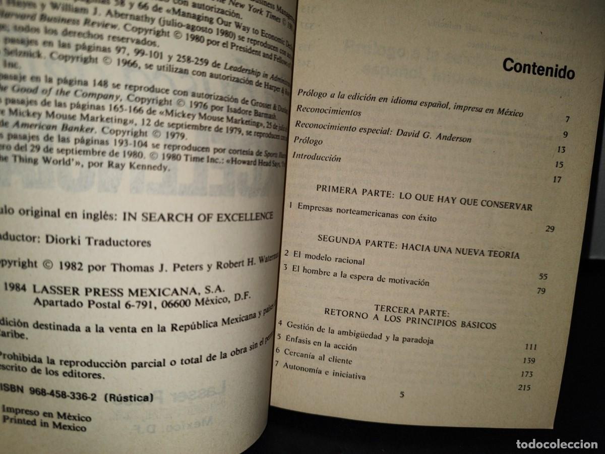 Libros de segunda mano: 51- EN BUSCA DE LA EXCELENCIA - THOMAS J. PETERS - Foto 3