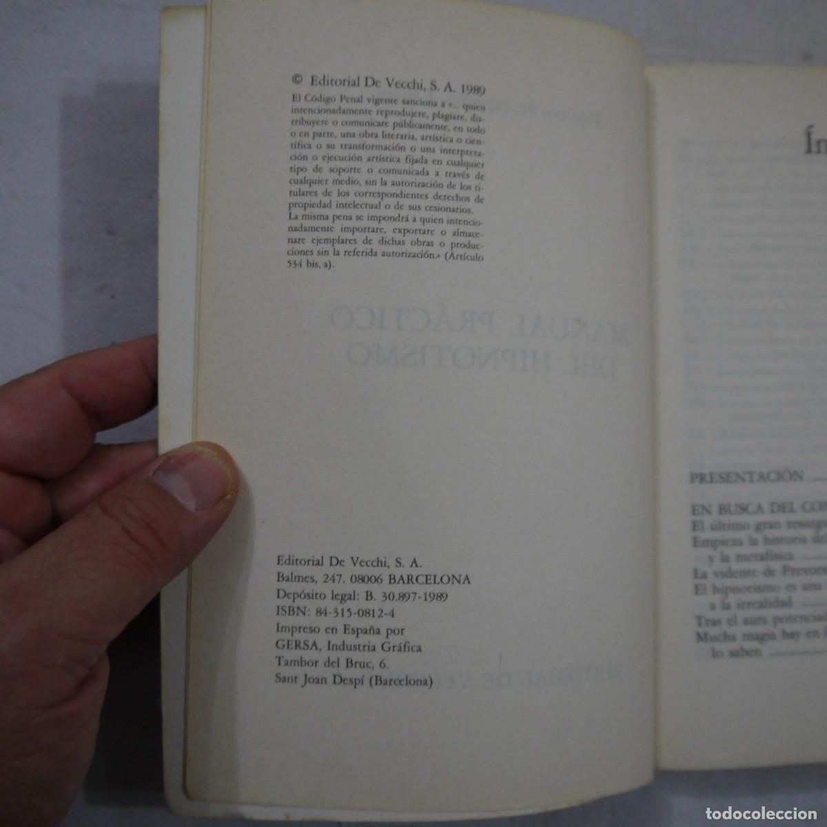 Libros de segunda mano: MANUAL PR&Aacute;CTICO DE HIPNOTISMO - EQUIPO DE EXPERTOS OSIRIS - EDITORIAL DE VECCHI - 1989 - Foto 2