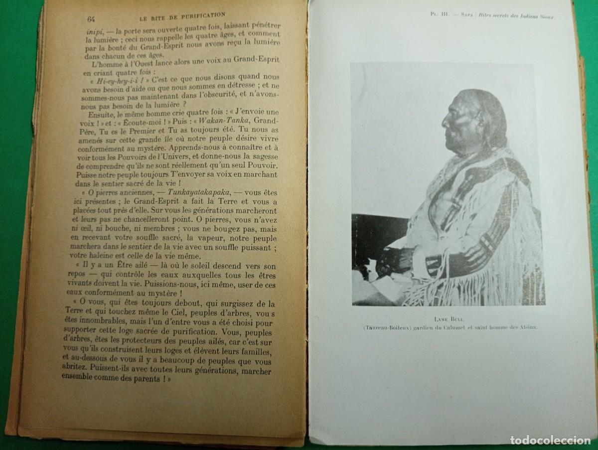 Libros de segunda mano: Antiguo libro LOS RITOS SECRETOS DE LOS INDIOS SIOUX. Payot - Paris 1953. - Foto 3