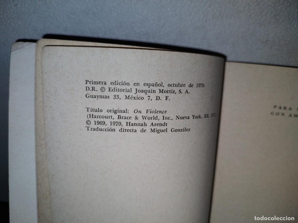 Libros de segunda mano: 52- SOBRE LA VIOLENCIA - HANNAH ARENDT - Foto 3
