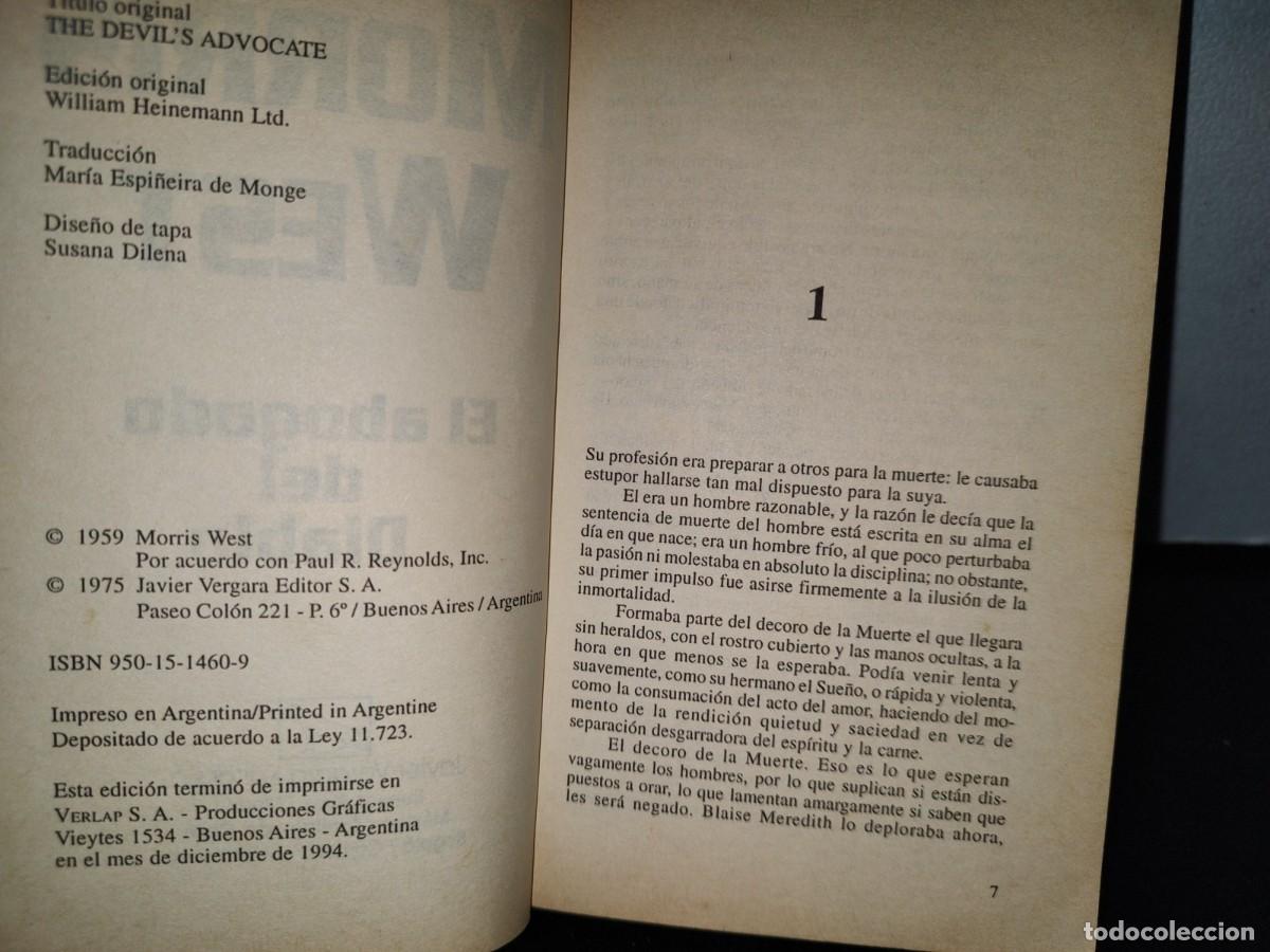 Libros de segunda mano: 52- EL ABOGADO DEL DIABLO - MORRIS WEST - Foto 5