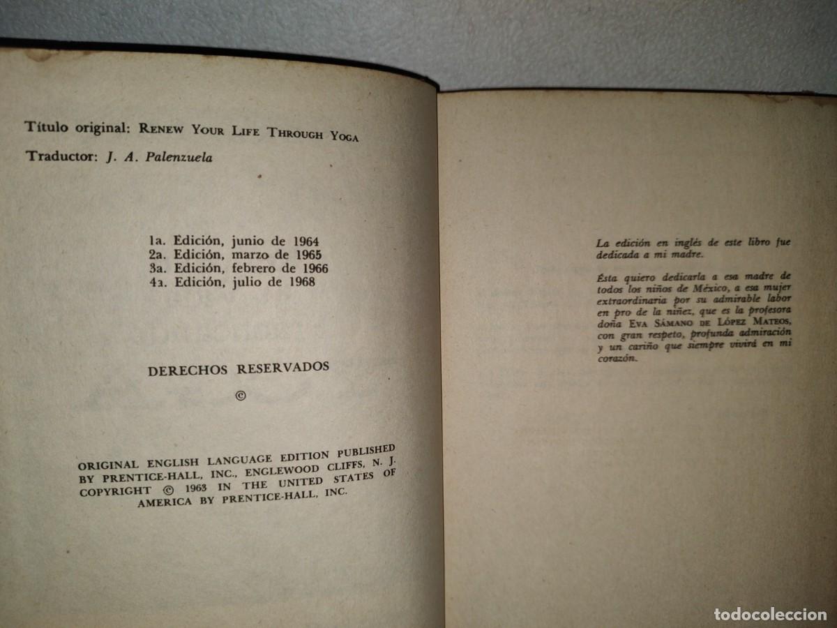 Libros de segunda mano: 52- RENUEVE SU VIDA PRACTICANDO YOGA - INDRA DEVI - 1968 - Foto 5
