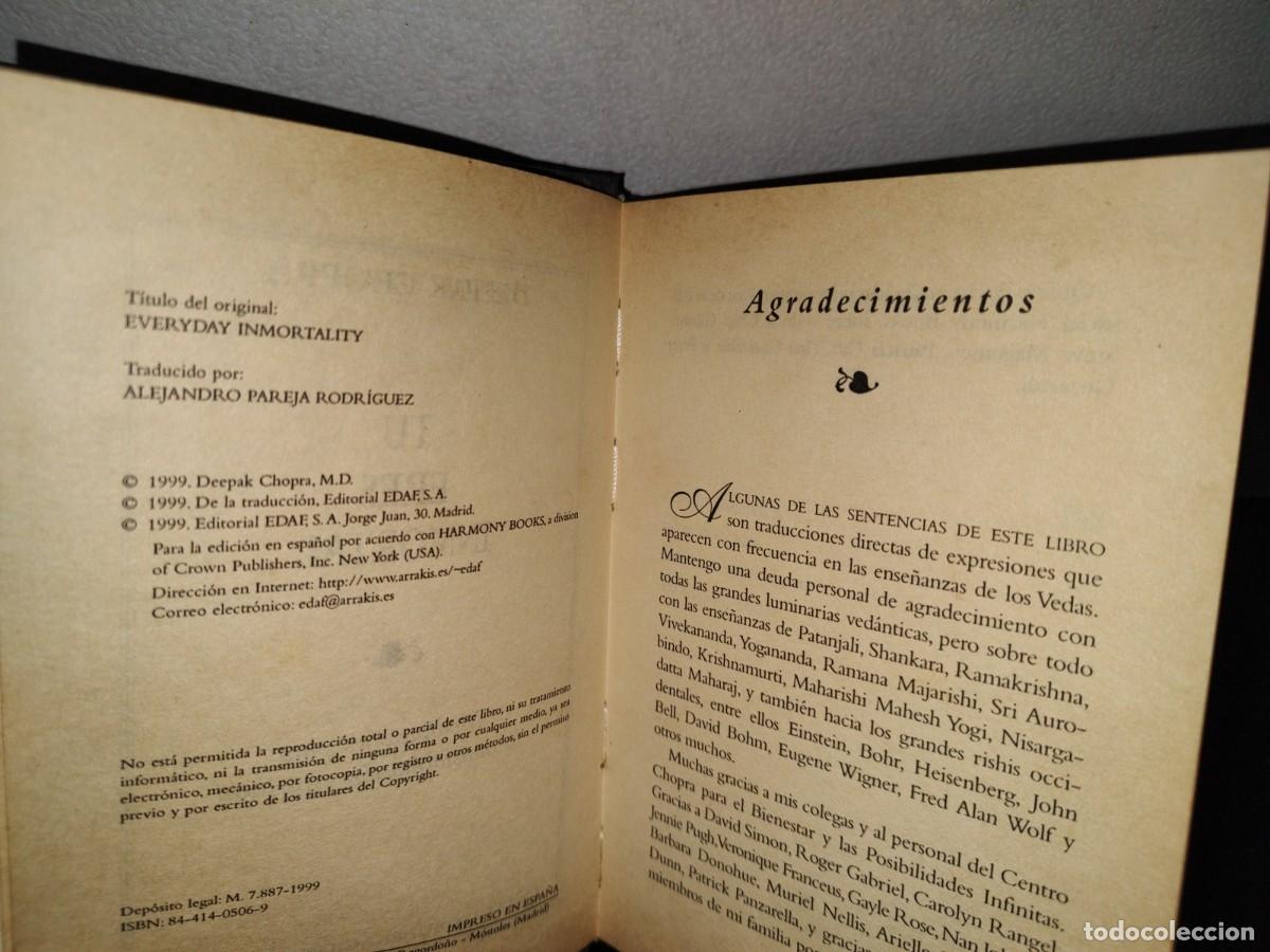 Libros de segunda mano: 53- T&Uacute; ERES INMORTAL - DEEPAK CHOPRA - Foto 5