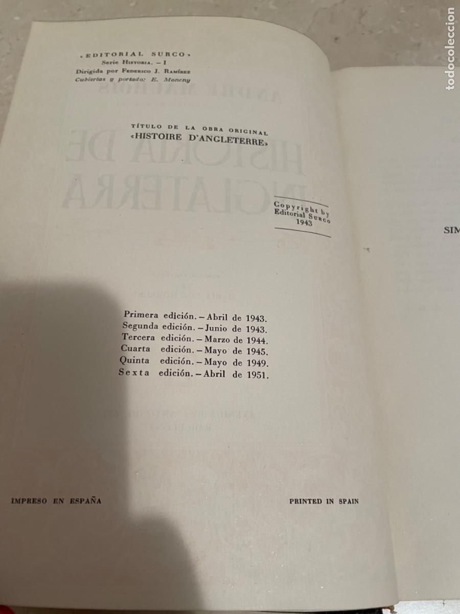 Libros de segunda mano: HISTORIA DE INGLATERRA Y LOS INGLESES. ANDR&Eacute; MAUROIS, 1951 - Foto 5
