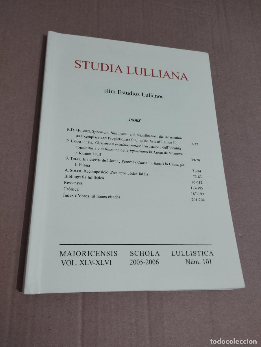 Libros de segunda mano: STUDIA LULLIANA N&ordm; 101 (RECOMPOSICI&Oacute; DUN ANTIC C&Ograve;DEX LUL.LI&Agrave;) - Foto 1