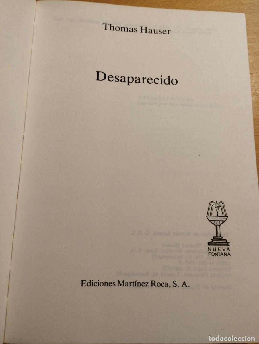 Libros de segunda mano: DESAPARECIDO (THOMAS HAUSER) - Foto 2