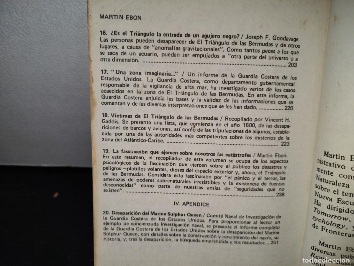 Libros de segunda mano: 54- EL ENIGMA DEL TRI&Aacute;NGULO DE LAS BERMUDAS - MARTIN EBON - PRIMERA EDICI&Oacute;N 1977 - Foto 9