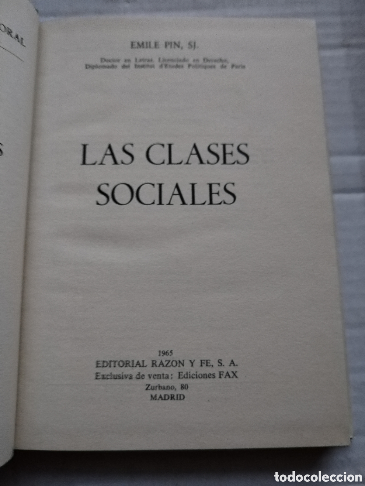 Libros de segunda mano: LAS CLASES SOCIALES/EMILE PIN - Foto 2