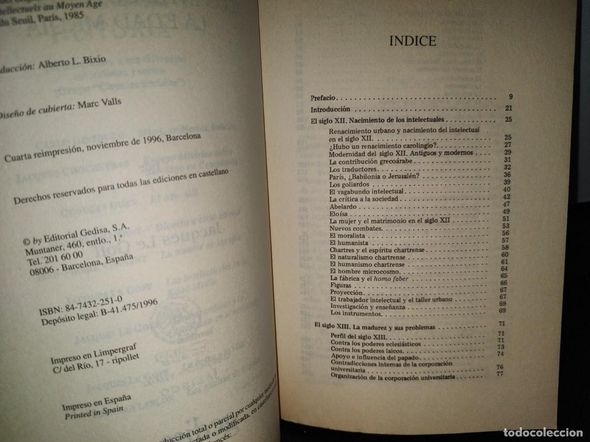 Libros de segunda mano: 55- LOS INTELECTUALES EN LA EDAD MEDIA - JACQUES LE GOFF - Foto 4