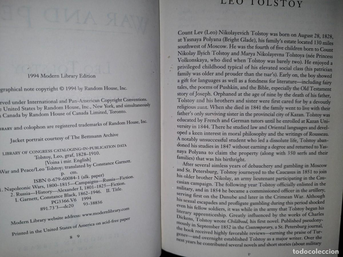 Libros de segunda mano: 55- INGL&Eacute;S. WAR AND PEACE - LEON TOLSTOY - 1994 - Foto 5