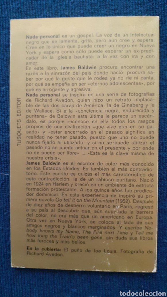 Libros de segunda mano: Nada personal. - James Baldwin. - Foto 2
