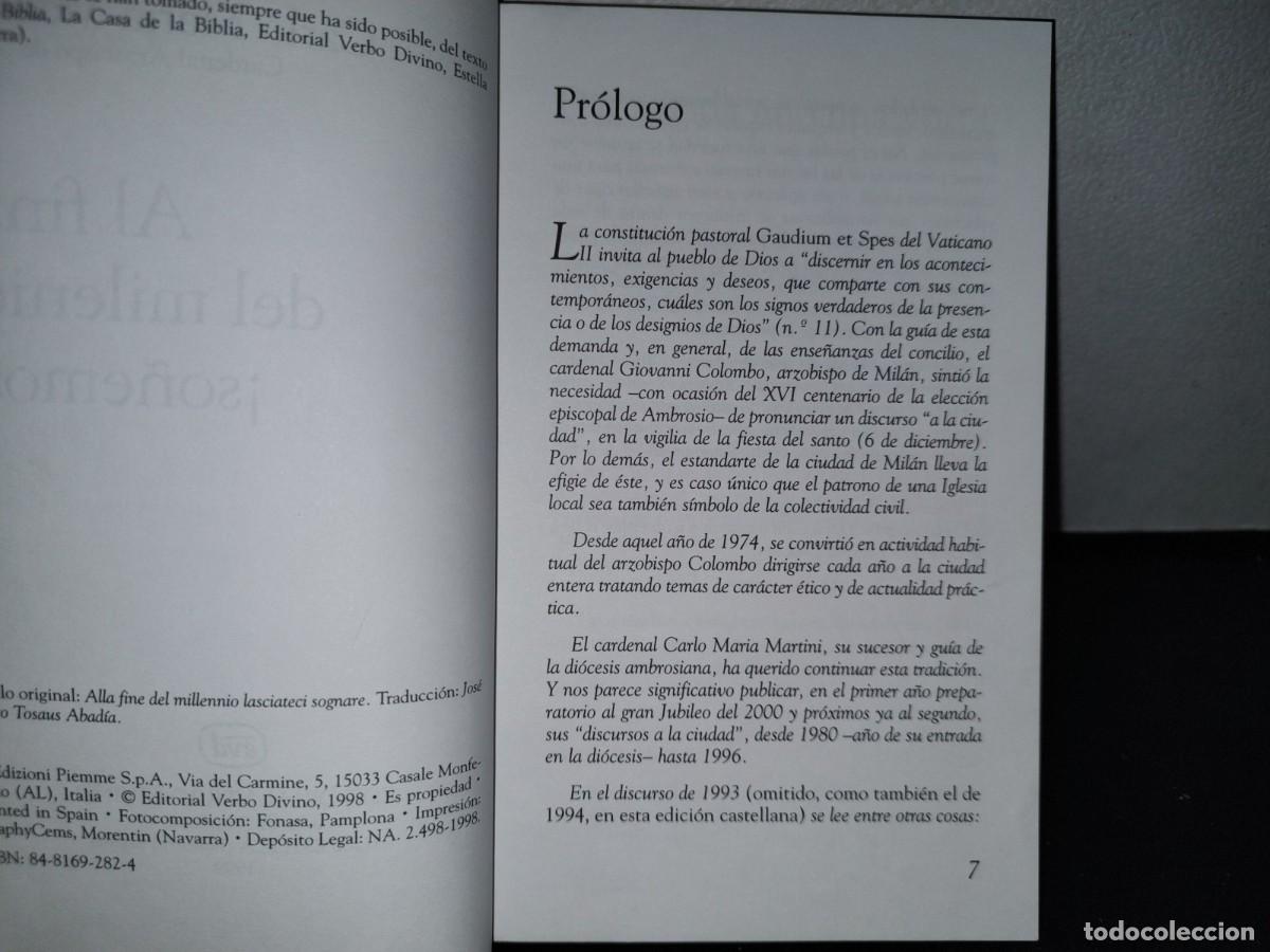 Libros de segunda mano: 55- AL FINAL DEL MILENIO, &iexcl;SO&Ntilde;EMOS! - CARLO MARIA MARTINI - Foto 5