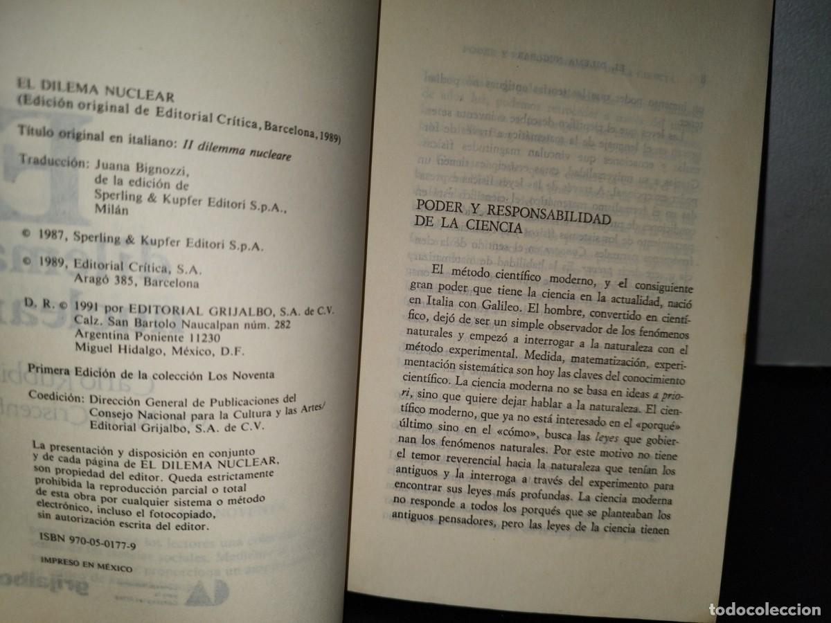 Libros de segunda mano: 55- EL DILEMA NUCLEAR - CARLO RUBBIA - Foto 4