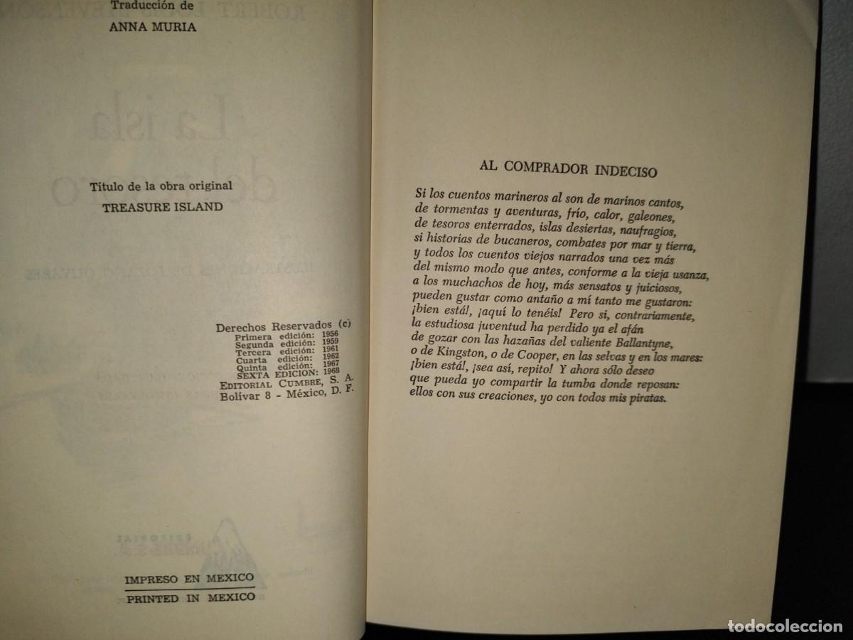 Libros de segunda mano: 55- La Isla Del Tesoro - Robert Louis Stevenson - Editorial Cumbre, S. A. - 1968 - Foto 5