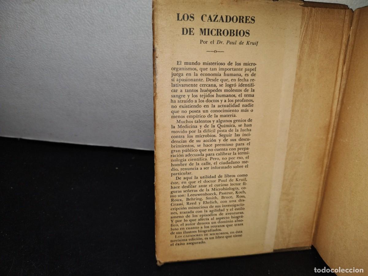 Libros de segunda mano: 55- LOS CAZADORES DE MICROBIOS - D. PAUL DE KROIF - 1952 - Foto 3