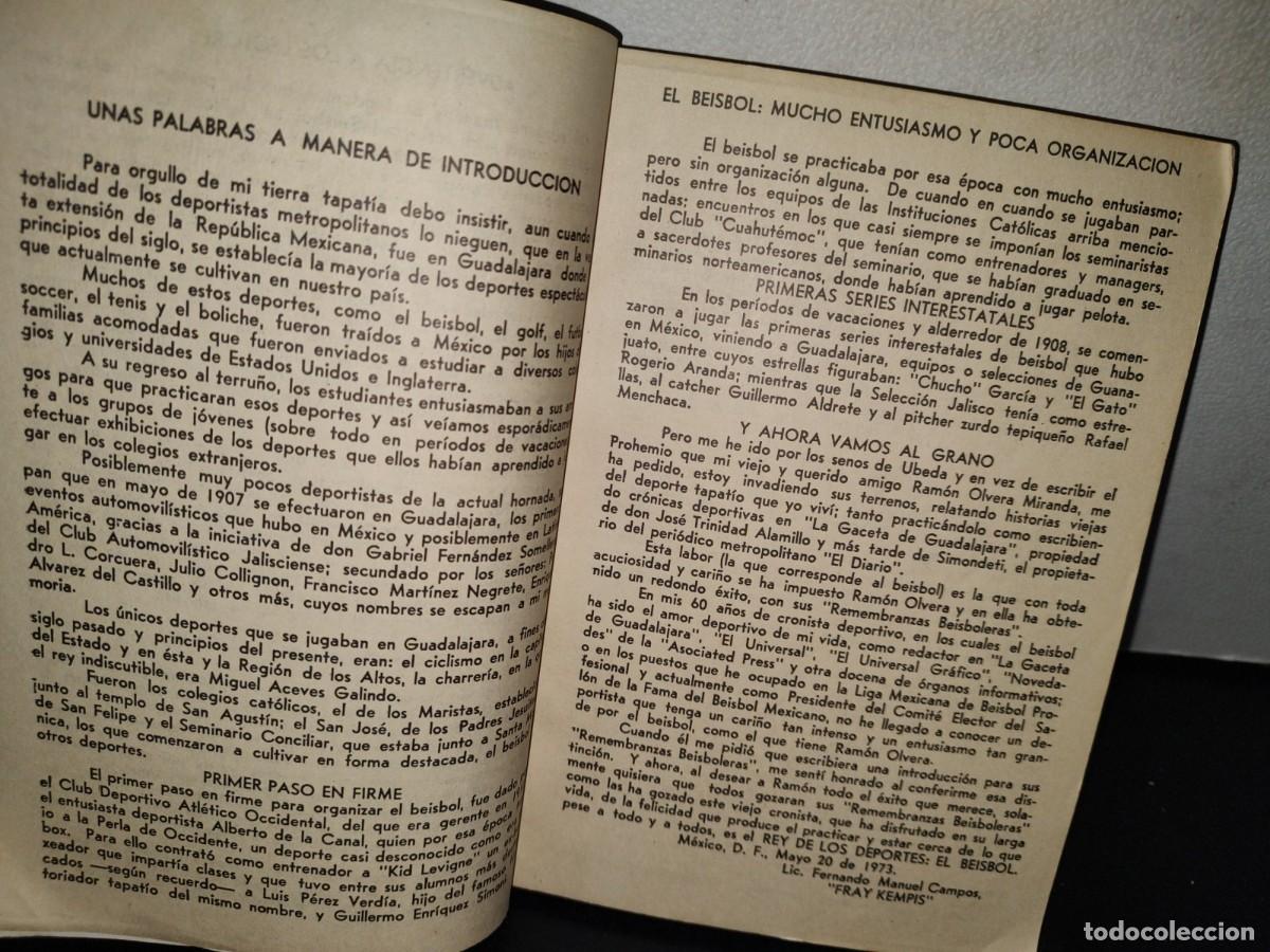 Libros de segunda mano: 56- REMEMBRANZAS BEISBOLERAS - PROF. RAM&Oacute;N OLVERA MIRANDA - 1973 - Foto 4