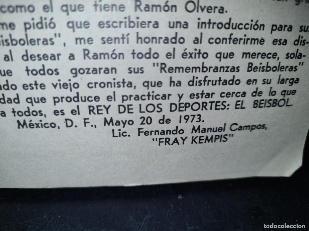Libros de segunda mano: 56- REMEMBRANZAS BEISBOLERAS - PROF. RAM&Oacute;N OLVERA MIRANDA - 1973 - Foto 5