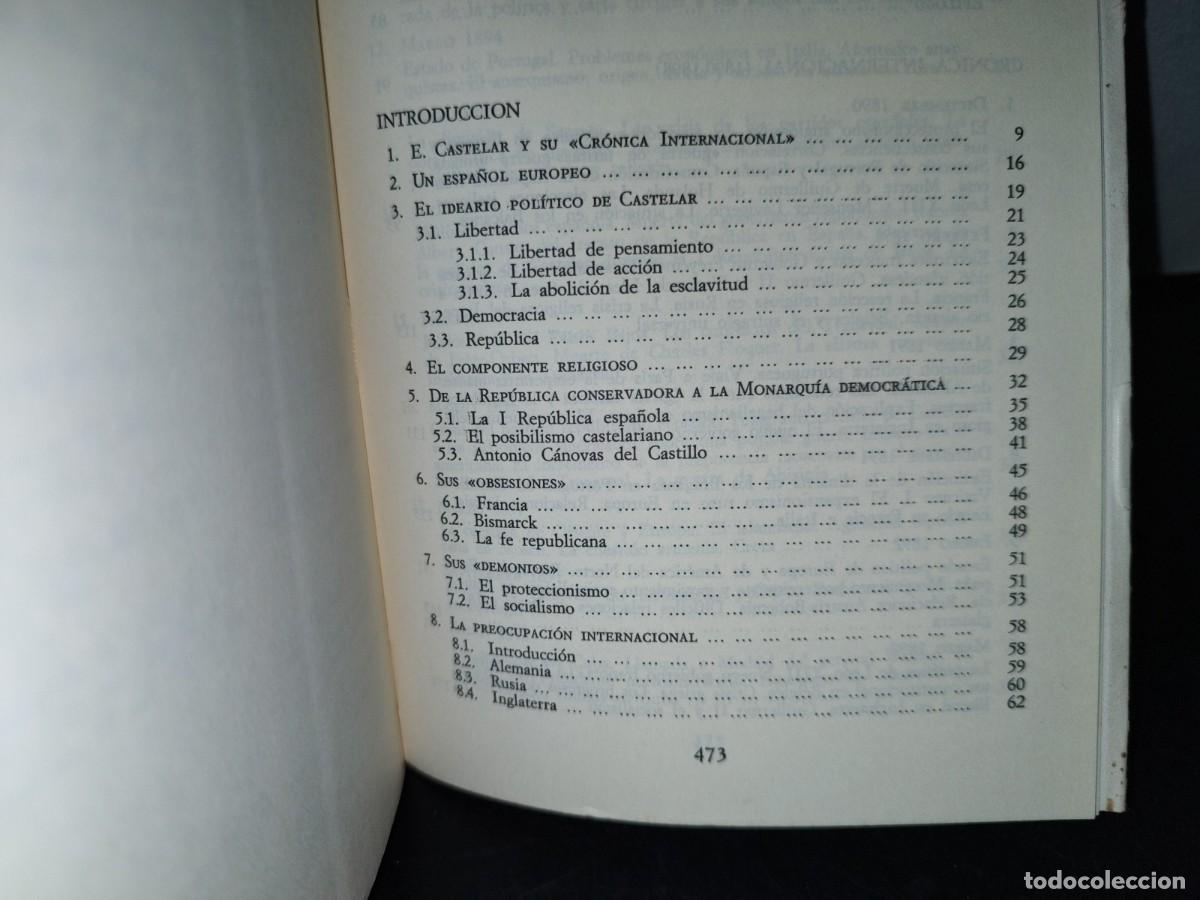 Libros de segunda mano: 56- CR&Oacute;NICA INTERNACIONAL - EMILIO CASTELAR - Foto 7