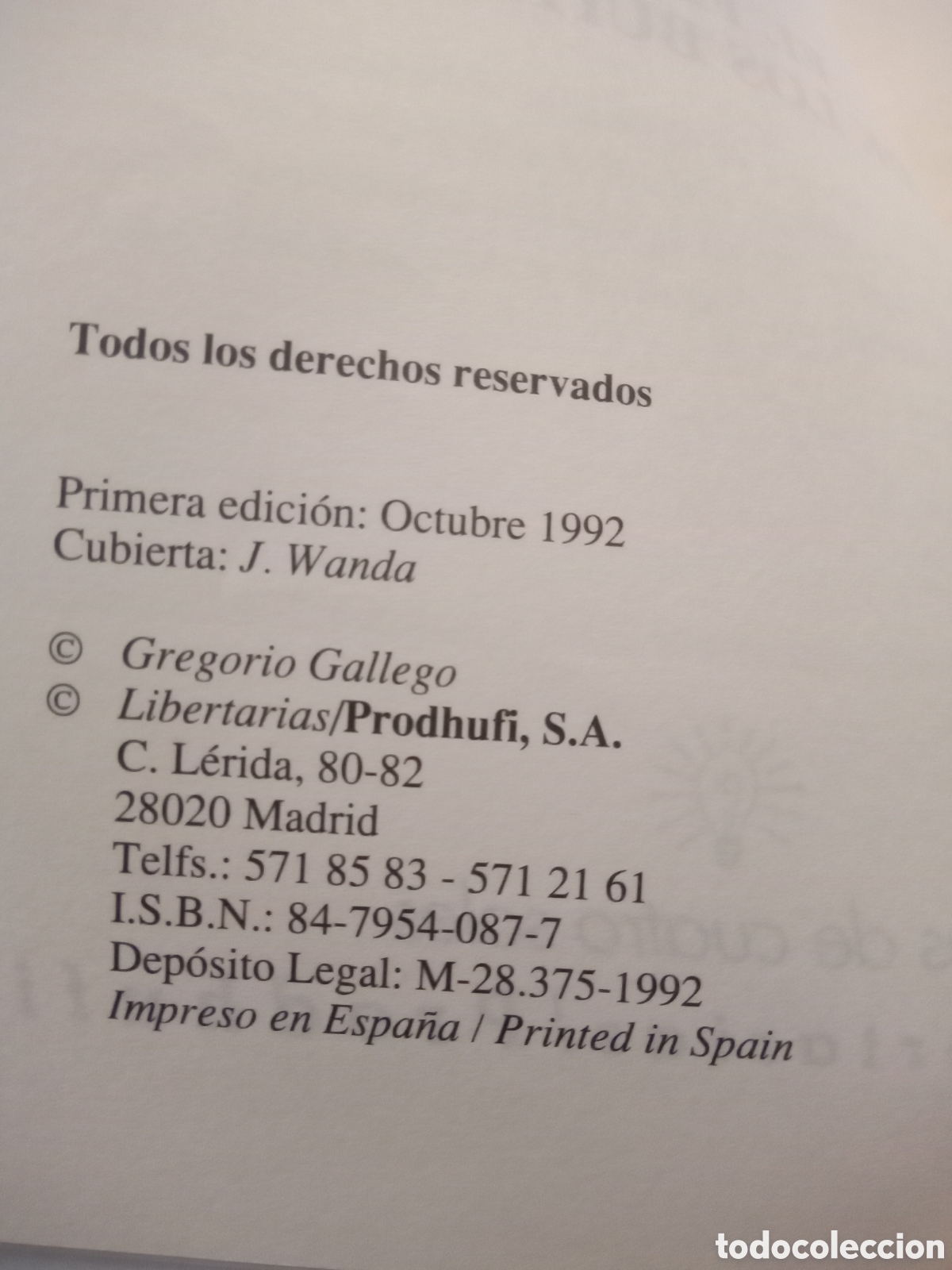 Libros de segunda mano: El fest&iacute;n de los buitres. Gregorio Gallego 1992 - Foto 2