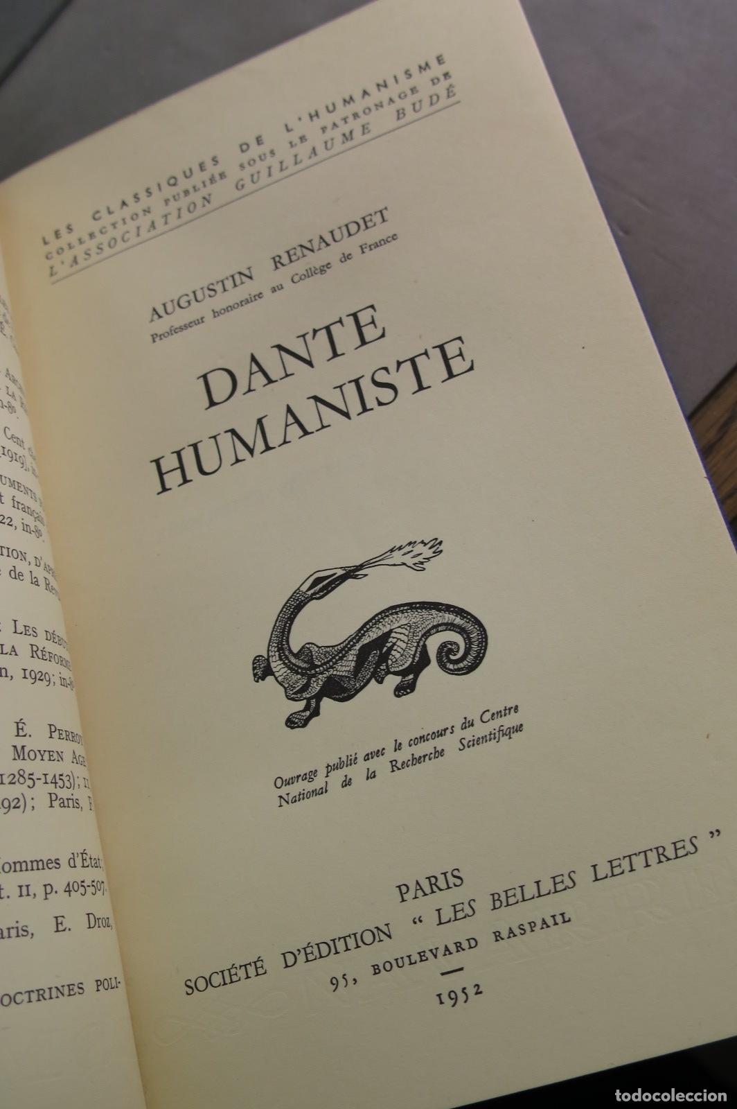 Libros de segunda mano: Dante Humaniste. RENAUDET - Foto 2